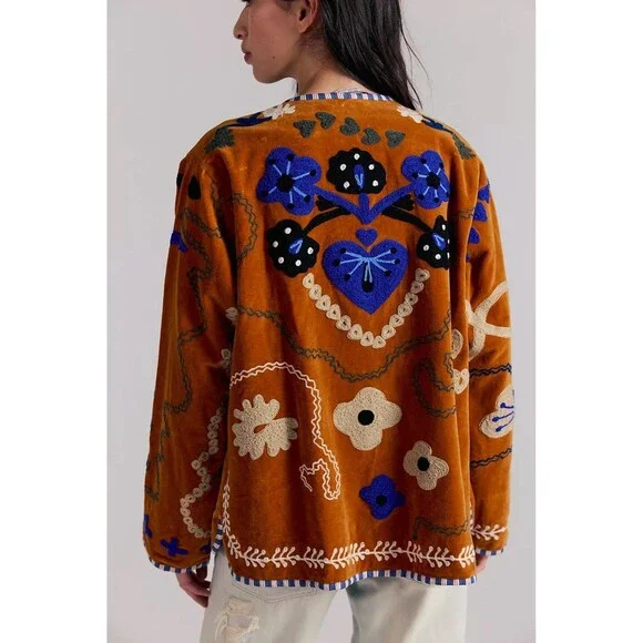 Sissel Edelbo Women’s Maggie Jacket Velvet Brown, Free People One Size - Picture 4 of 16